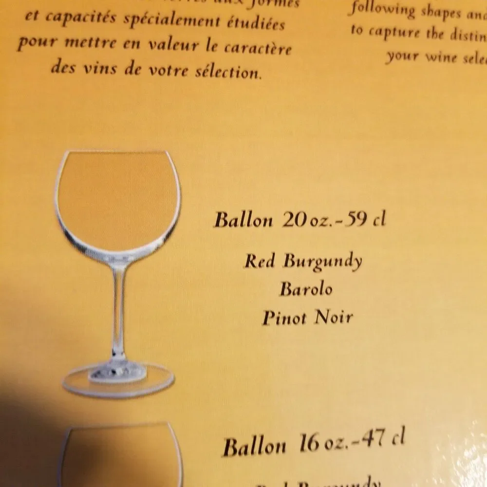 Cristal d’Arques French Crystal 20oz Balloon wine glass set of 4-20 oz each